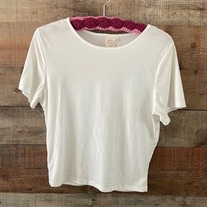 Live in the Moment White Crop Tee